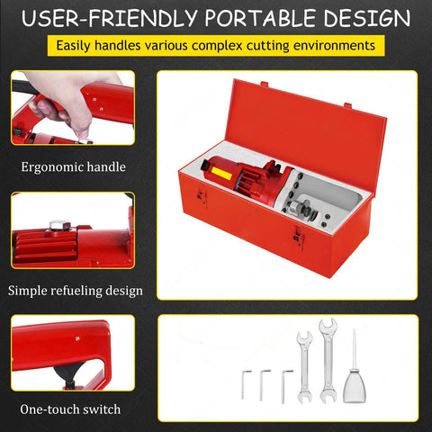 Portable Electro-Hydraulic Rebar Cutter Quick Cuts 4 To 20 Mm Steel Rod In Seconds Adjustable Bolt Design Heavy Duty Construction For Efficient On Site Demolition And Renovation Projects Blue Finish Included in ergonomic carrying case with tools.
