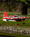 Eratix 3D Flat Foamy 860mm Ready To Fly RC Airplane With Brushless Motor Spektrum Avian Smart ESC in flight outdoors