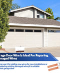 Residential garage with garage door and 100 Ft 22 AWG 2 Pin Universal Garage Door Wire for sensors and control stations compatibility.