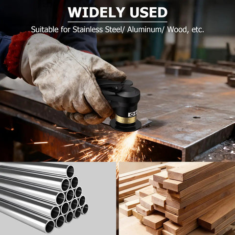 Mini Pneumatic Chamfer Tool With 22 Blade Cutter Head, 30000 RPM Beveler For Metal And Wood in use on steel