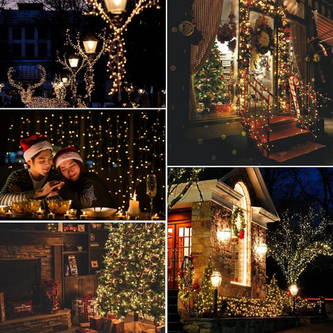 16.5Ft 50 LEDs Colorful Fairy String Lights With 132 Modes, illuminating cozy indoor and outdoor holiday decorations.