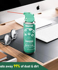 Keyboard Cleaner Air Spray For Computers And Electronics 10oz Can Duster on desk near keyboard and glasses