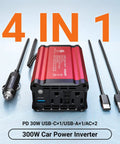 Keep Your Road Trips Lit With This Hella Reliable 300W Car Power Inverter featuring dual AC outlets and USB ports.