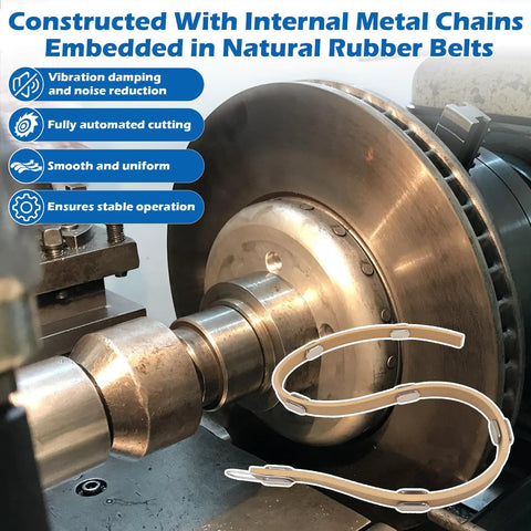 Adjustable Brake Lathe Silencer Band For Ventilated Rotors With Plug And Play Install in operation on brake lathe