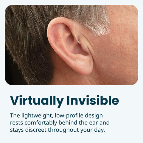 OTC Behind The Ear Hearing Aids For Seniors With All Day Rechargeable Power Ready Out Of Box Glasses Friendly Digital Noise Reduction