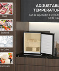 Sick Silver Mini Freezer With 1.1 Cu Ft Storage Capacity Featuring Reversible Door Removable Shelves Adjustable Temp Control with ice and food.