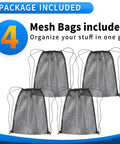 4 Pack Heavy Duty Mesh Drawstring Bags Pro Grade Nylon Net Bags For Scuba Diving Gym Hiking Beach Toys Travel Laundry