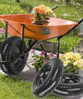 14.5 Inch Flat Free Solid Tire And Wheel For Yard Cart Garden Wagon With Three Quarter And Five Eighths Bearing on wheelbarrow