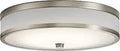 Pira Collection 12 Inch LED Flush Mount Light With Brushed Nickel Finish And White Acrylic Shade For Clean, Ambient Glow