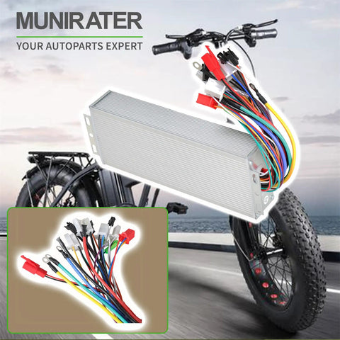 48V-72V 2000W Brushless Motor Controller For Electric Bike Replacement featuring connectors with Hall Sensor options.