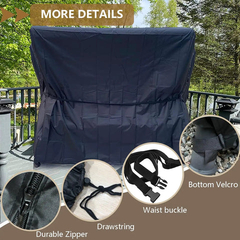 Rugged Outdoor Swing Cover For A 3 Seat Hammock And Patio Furniture Waterproof All Weather Protection 87 Inch with zipper and buckles
