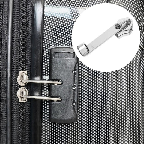 4 Pack Universal Zipper Repair Kit With Metal Sliders And Pulls For Luggage And Travel Bags installed on suitcase zipper