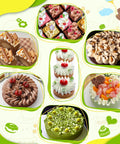Assorted decorated desserts with various icing patterns made using a Three Piece V Shaped Piping Tips Set Pro Grade Stainless Steel Cake Decorating Tips Frosting Icing Nozzles For Cupcakes Cakes Cookies Desserts And Pastry Decorating Ideal For Home Bakers And Pros