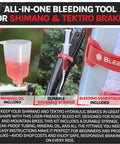 All In One Hydraulic Brake Bleed Kit With Mineral Oil For Shimano And Tektro Brakes, DIY Bike Maintenance Kit tools displayed
