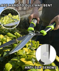 Pro Grade Hedge Clippers For Easy Pruning And Shaping Hedges With Sharp Blades, Non Stick Coating, Alloy Steel, Soft Rubber Grip Garden Shears