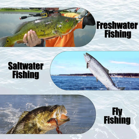 Heavy Duty Fishing Power Clips Hefty Pack Of Fifty Quick Release Split Rings And Snaps Stainless Steel Rust Proof Game Changer For Lakes And Rivers Tough As Nails Outdoor Gear with different fishing types shown.