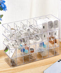 2 Pack Cable Organizer Box With 20 Wire Ties Clear Desk Drawer Storage for Chargers and Cables, Adjustable Compartments with cords