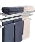 25 Inch Wall Mount Towel Rack With Single And Double Bars In Brushed Nickel Stainless Steel SUS 304 For Your Bathroom Lavatory Includes Towel Shelf And Holder Rustproof Durable Setup For A Modern Sleek Home