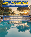 Heavy Duty Pool Volleyball Net Replacement With Adjustable Length From 15 To 30 Ft, Waterproof Oxford Border For Outdoor