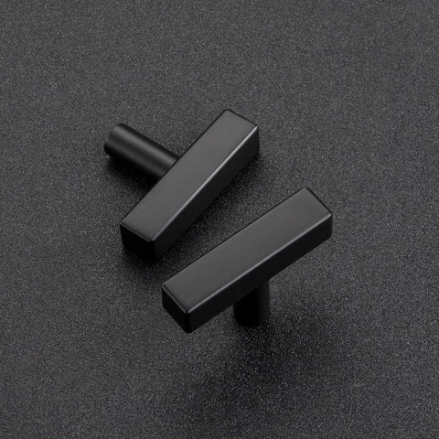 10 Pack Black Square Bar Cabinet Knobs 2 Inch Matte Black Single Hole Kitchen Cabinet Pulls Durable Stainless Steel Hardware