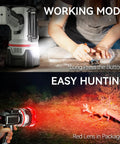 Beast Bright Rechargeable Spotlight Flashlight With 3 P50 LED Chips in use illuminating a working area and hunting scene
