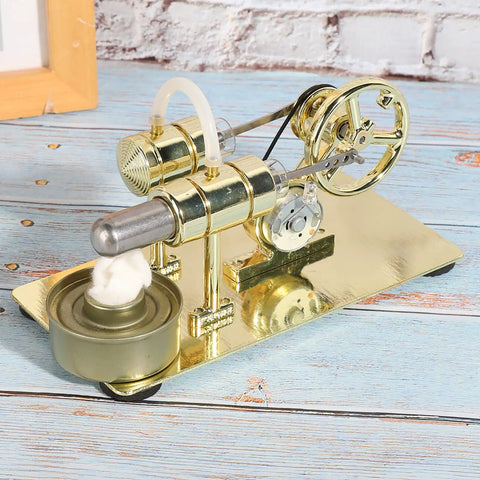 Stirling Engine Model For Kids And Classrooms Easy To Assemble Physics Science Toy With Brushed Stainless Steel Base
