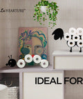 Playful Swan Shaped Toilet Paper Holder Stand Black Metal Bathroom Tissue Organizer For Eight Jumbo Rolls on shelf