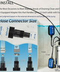 Diagram showing Beastly 304 Stainless Submersible Sump Pump With Float Switch 1HP 4600GPH and hose connector sizes.