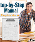 Man with floating shelf bracket set manual for 6 Inch Floating Shelf Bracket Set With Hidden Supports And Screws For Home And Office Decor