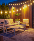 Patio with 69 Foot G40 Globe Outdoor String Lights With 32 Edison Bulbs Plus 2 Spares Waterproof Connectable patio decor.