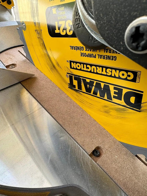 Zero Clearance Miter Saw Insert 2 Pack For Dewalt Sliding Compound Saws DHS780 DHS790 DWS779 DWS782 DWS780 in use