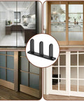 4 Pack Sliding Closet Door Floor Guides Universal ABS Bottom Guides For 1-3/8 Inch Thick Doors Black Cabinet Floor Guides