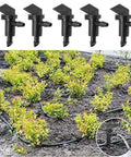 100 Pack 1 GPH Flag Drip Emitters For Garden Drip Irrigation System No Hassle 4mm To 7mm Hose Black Plastic in garden setup