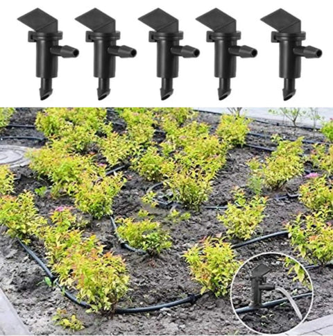 100 Pack 1 GPH Flag Drip Emitters For Garden Drip Irrigation System No Hassle 4mm To 7mm Hose Black Plastic in garden setup