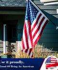 Outdoor 3x5 US Flag Built Tough For Windy Weather Anti Tear Heavy Duty Polyester waterproof and fade resistant flying on porch