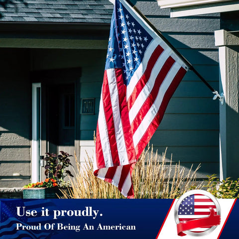 Outdoor 3x5 US Flag Built Tough For Windy Weather Anti Tear Heavy Duty Polyester waterproof and fade resistant flying on porch