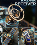 Space Station Rotating Mechanical Puzzle Kit With Lights And Motor, 511 Piece 3D STEM Project For Adults, Sci Fi Bookshelf Decor, Interactive Build For Beginners, A Totally Sick Gift For Men Women Teens 14 Plus, close-up of radar receiver