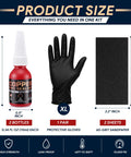 2 Pack Pipe Thread Sealant 0.67 Oz No Heat Liquid Solder For Plumbing And HVAC Copper Brass Yellow Metal With Gloves And 4 Sandpaper Sheets Included High Pressure Oil Resistant -60 F To 300 F 10,000 PSI showing 2 bottles, gloves, and sandpaper