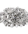 100 Piece M6 Flat Head Threaded Aluminum Rivet Nut Blind Insert Nut Set With Tool For Easy Installation pile of rivet nuts
