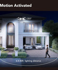 Dope Led Flood Light Outdoor Motion Sensor illuminating driveway with 450 degree adjustability, IP65 waterproof, security lights