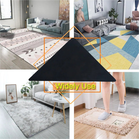 Living room rugs with No Slip Rug Grippers 12 Pack Carpet Stickers For Area Rugs Double Sided Tape For Hardwood Floors And Tile Floors