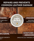 Solid Eight Ounce Leather Repair Balm And Detail Brush Kit Dang Good Scratch Filler And Rich Deep Conditioner For Worn Couches And Car Interiors zero stickiness formula, before and after leather repair