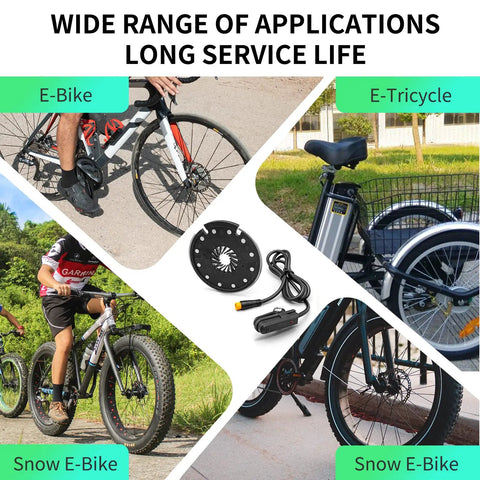 KT D12L Pedal Assist Sensor 12 Magnetic Dots PAS For Left Crank Electric Bicycle Easy Install Plug In 100cm Cable Waterproof Connector 90cm Works With 36V 48V 52V 60V Ebikes