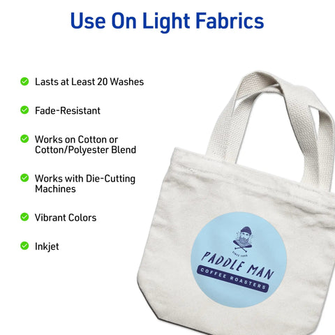 Printable Heat Transfer Paper For Light Fabrics That Works With Inkjet Printers, applied on cotton bag with Paddle Man design.