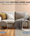 Heavy Duty Furniture Lifter Tool for easy sofa movement with felt and plastic sliders on hard and carpeted floors.