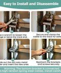 Installation steps for Quiet Full Wrap Nylon Garage Door Roller Kit With Hinges Top And Bottom Brackets Wire Rope And 2 Inch Rollers For 8 Foot Doors