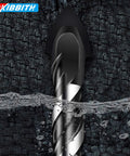 Masonry drill bit close-up; silver twist bit with tungsten carbide tip, black coated body; DKIBBIT logo