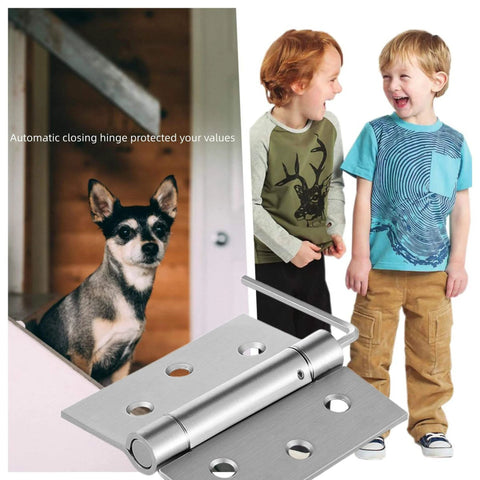 3 And A Half Inch Self Closing Stainless Steel Door Hinges Built Tough For Everyday Use Heavy Duty Spring Loaded Auto Close Adjustable