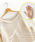 40 Pack Clear Garment Bags for Hanging Clothes, 60x90cm Plastic Dry Cleaning Bags showing clear protection over sweater.