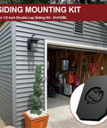 Easy Install Siding Mounting Block For Outdoor Light With Built In Electrical Box Fits Half Inch Lap Siding And Four Inch Vertical Vinyl Siding Hook Kit For Outdoor Lamp Weatherproof Black mounted on gray vinyl siding
